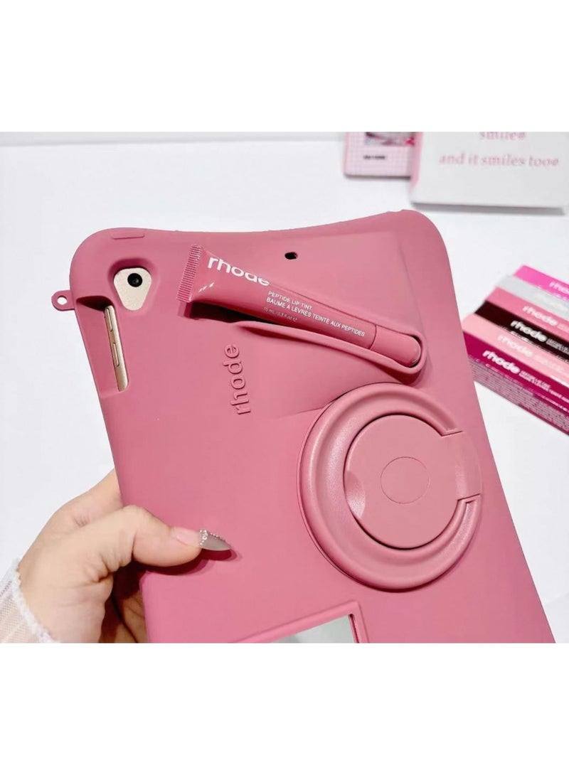 rhode 3D Lipstick Make-up Silicone Case For iPad (A16) 11th Generation 2025 / iPad 10th Generation 2022 , iPad 10 Case Model A2696 A2757 A2777 (lip Gloss + Rope included) - Image 5